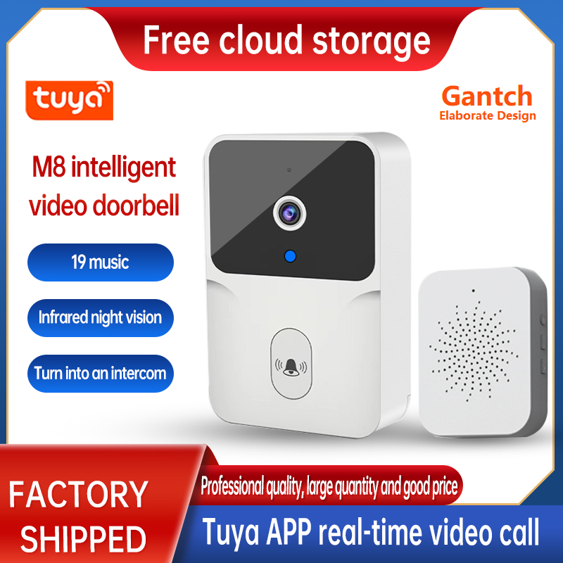Tuya Household WIFI Visual Video Doorbell M8-White