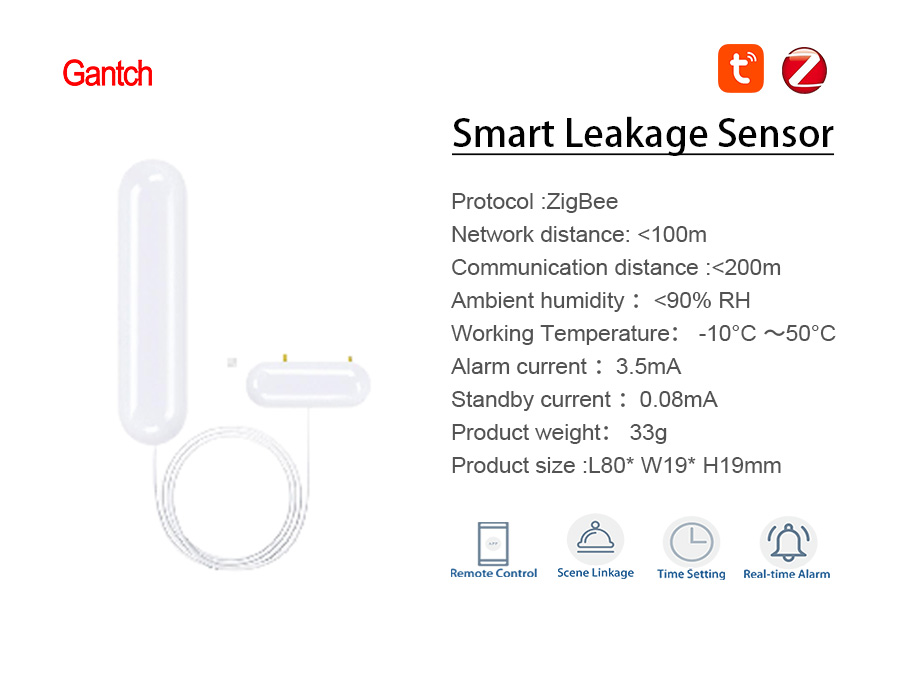 ZigBee smart water leakage monitoring alarm